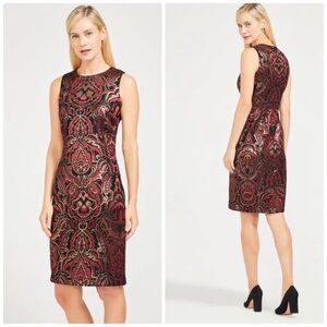 NWT J. MaLaughlin Belinda Westlake Paisley Jacquard Sheath Dress Size 14